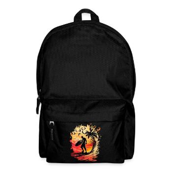 Surfeur occasionnel au clair de lune sous les palmiers - Sac à dos - noir - Devant
