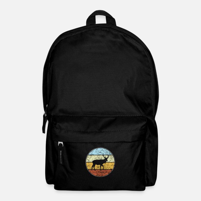 Hirsch Retro - Rucksack - Schwarz