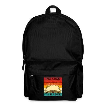 Schauen Sie mal rein, es ist in einem Buch - Retro - Rucksack - Schwarz - Vorne