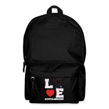 I love cath lab nurse for Valentine's Day - Backpack - black - Front