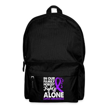 Niemand Kämpft Allein Lupus Awareness Month Lila - Rucksack - Schwarz - Vorne