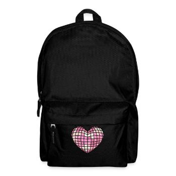 Danish Pastel Aesthetics Heart Disco Ball - Backpack - black - Front