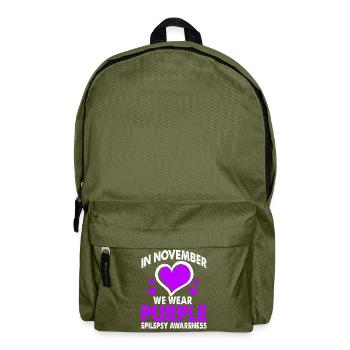 In November we wear Purple Epilepsy Awareness - Backpack - olive green - Front