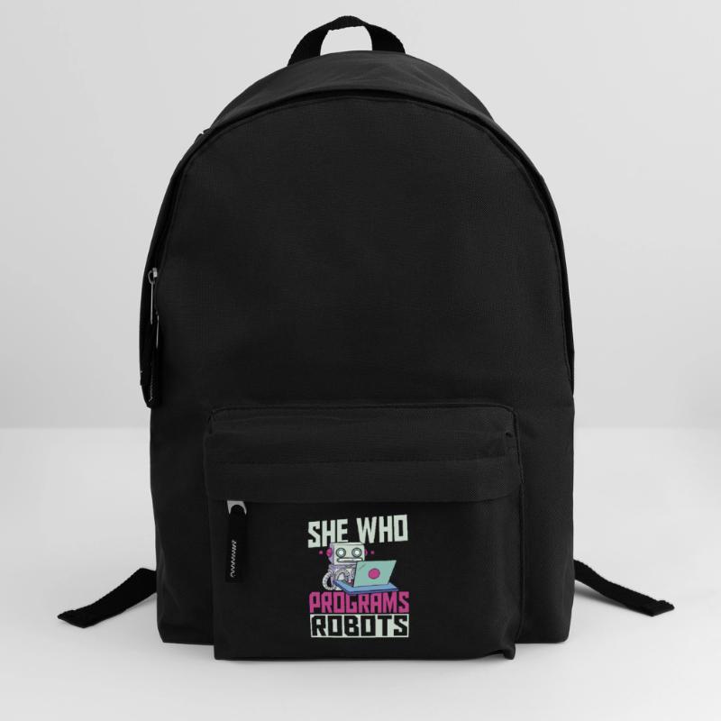 Sie, die Roboter programmiert Robotik Rucksack
