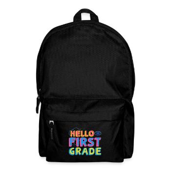 Hallo 1. Klasse Zurück zur Schule Erster Tag - Rucksack - Schwarz - Vorne