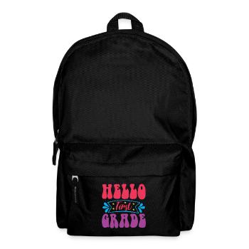Hallo 1. Klasse Zurück zur Schule Erster Tag - Rucksack - Schwarz - Vorne