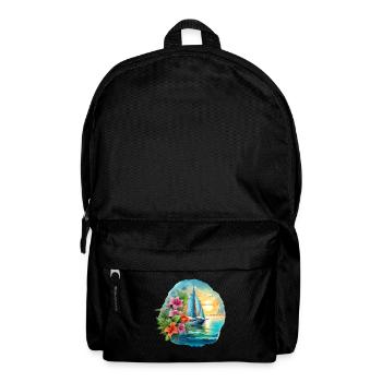 Segelschiff Segeln Orchideen Blumen Segelboot - Rucksack - Schwarz - Vorne