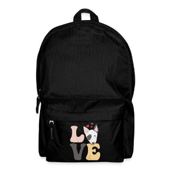 Bull Terrier Hund - Rucksack - Schwarz - Vorne