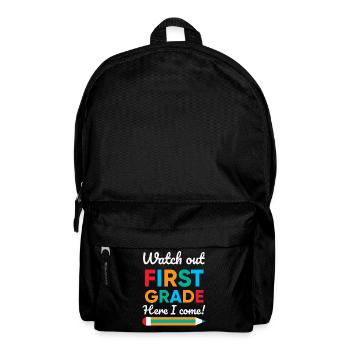 Hallo 1. Klasse Zurück zur Schule Erster Tag - Rucksack - Schwarz - Vorne