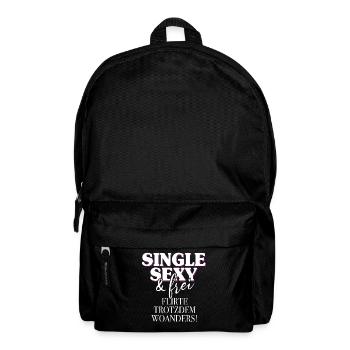 Single Sexy Frei Flirte Woanders Anti Anmache Solo - Rucksack - Schwarz - Vorne