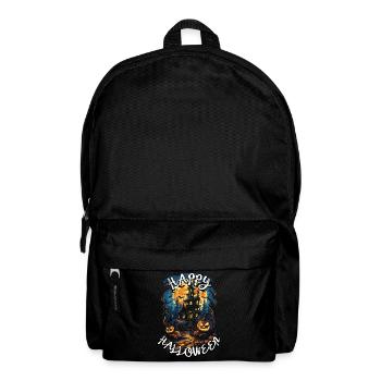 Happy Halloween with spooky pumpkin design - Backpack - black - Front