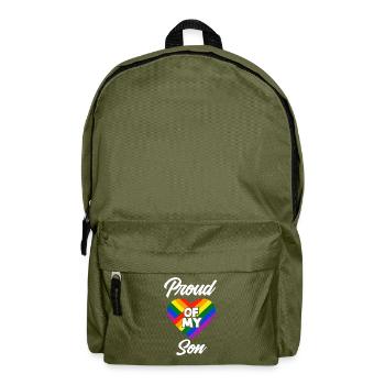 Stolz Auf Meinen Sohn LGBTQ Regenbogenfahne - Rucksack - Olivgrün - Vorne