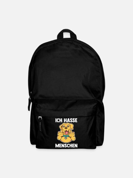 Ich Hasse Menschen Hund - Rucksack - Schwarz