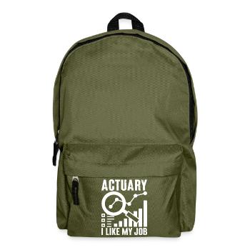 Funny Insurance Agent Broker Actuarial Math - Backpack - olive green - Front