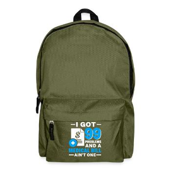 Funny Medical Insurance Agent Broker - Backpack - olive green - Front