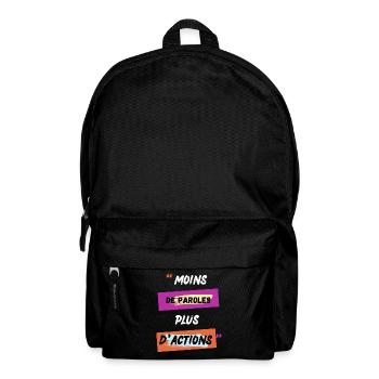 Motivation moins de paroles plus d actions - Sac à dos - noir - Devant