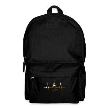 Paris Skyline Heartbeat Eiffel Tower France - Backpack - black - Front