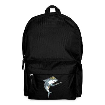 Hai Angler Harpune Angeln - Rucksack - Schwarz - Vorne