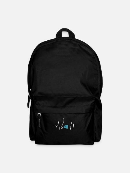 Angeln Herzschlag - Rucksack - Schwarz
