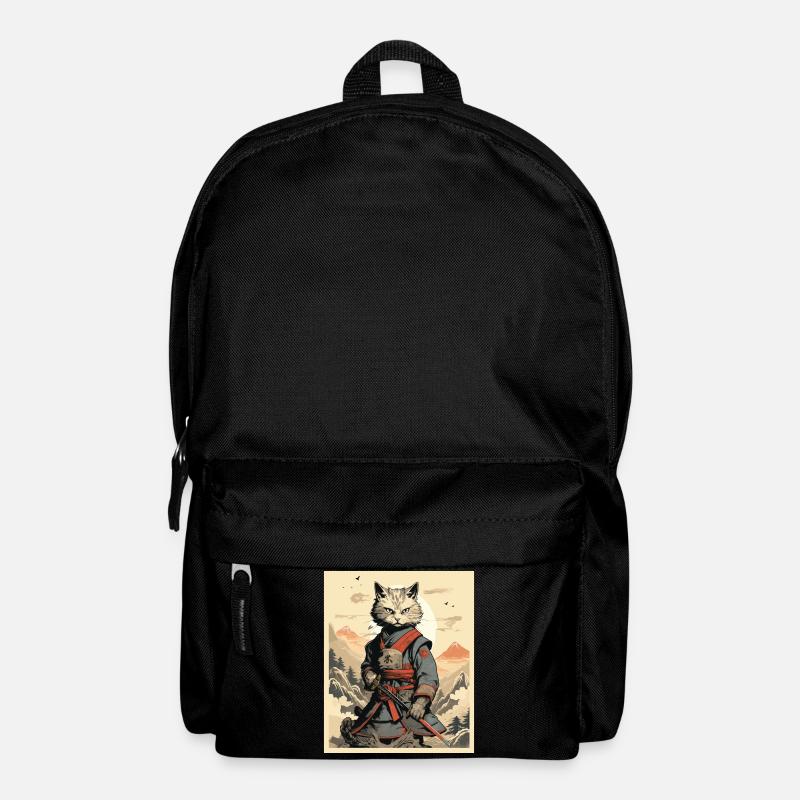 Japanese Cat Warrior - Rucksack - Schwarz