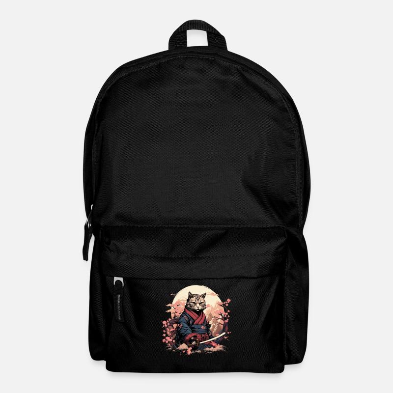 Ninja Cat Samurai Artwork - Rucksack - Schwarz