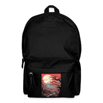 Japanese Cherry Blossom Tree Art Print Sakura - Backpack - black - Front