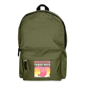 Gastroenterologie braucht Mumm Gastroenterologe - Rucksack - Olivgrün - Vorne