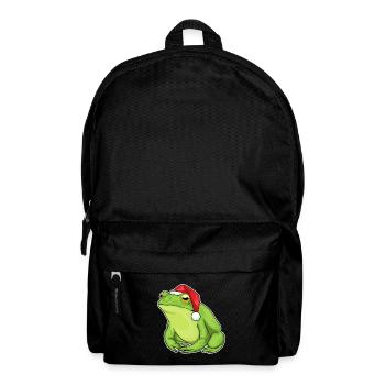 Frosch Weihnachten Weihnachtsmütze - Rucksack - Schwarz - Vorne