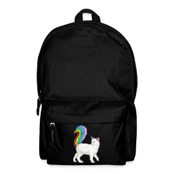 Katze Regenbogen - Rucksack - Schwarz - Vorne