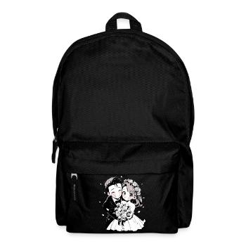 Aquarelle de mariage Anime Chibi mariée et le marié - Sac à dos - noir - Devant