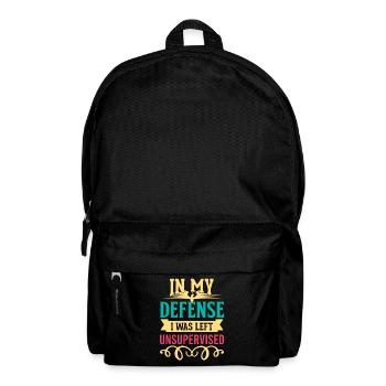 Cooles lustiges T-Shirt zu meiner Verteidigung, ich wurde verlassen - Rucksack - Schwarz - Vorne