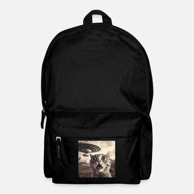 Lustige Ängstliche Katzen -Selfie UFO Alien - Rucksack - Schwarz