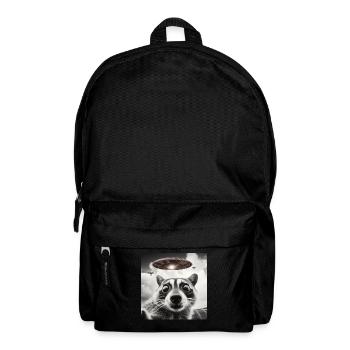 Funny Frightened Raccoon Selfie UFO Alien - Backpack - black - Front