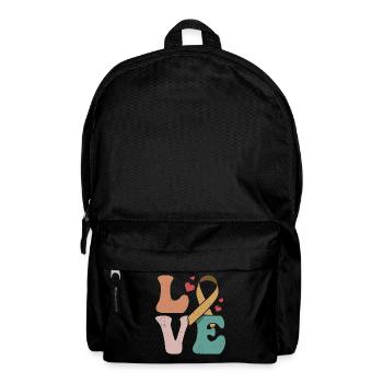 Chemotherapy Radiation Chemo Survivor Ribbon LO - Backpack - black - Front