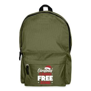 Weihnachten Kriminalitätsfreie Zone Santa Polizei - Rucksack - Olivgrün - Vorne