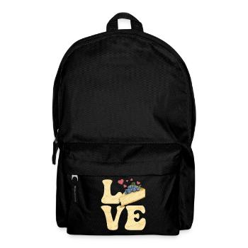 Dessert Blaubeer-Käsekuchen LOVE - Rucksack - Schwarz - Vorne