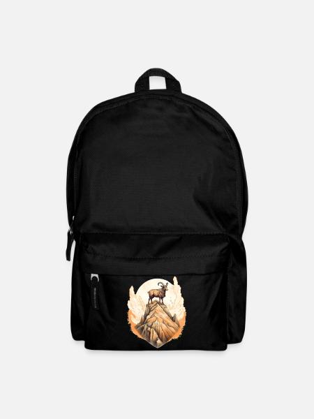 Mystical mountain goat print - Backpack - black