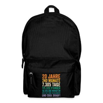 20 Jahre Zwanzigster Geburtstag - Rucksack - Schwarz - Vorne