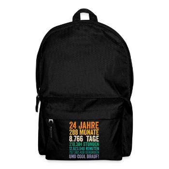 24 Jahre Vierundzwanzigster Geburtstag - Rucksack - Schwarz - Vorne