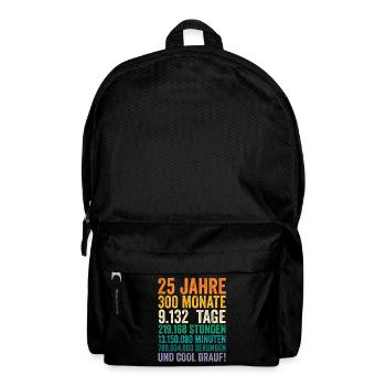 25 Jahre Fünfundzwanzigster Geburtstag - Rucksack - Schwarz - Vorne