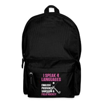 Hockey sur gazon Je parle 4 langues - Sac à dos - noir - Devant
