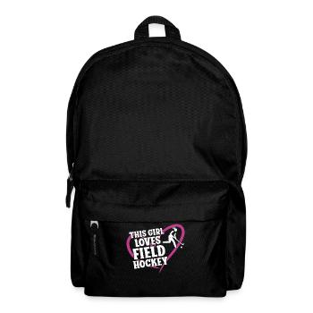 Hockey sur gazon Cette fille aime le terrain - Sac à dos - noir - Devant