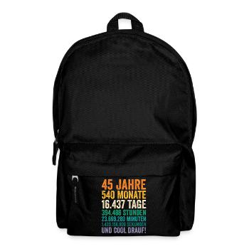 45 Jahre Fünfundvierzigster Geburtstag - Rucksack - Schwarz - Vorne