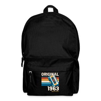 60. Geburtstag Mann Oktober Jahrgang 1963 Kassette - Rucksack - Schwarz - Vorne