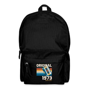 50e anniversaire mari octobre millésime 1973 cassette - Sac à dos - noir - Devant