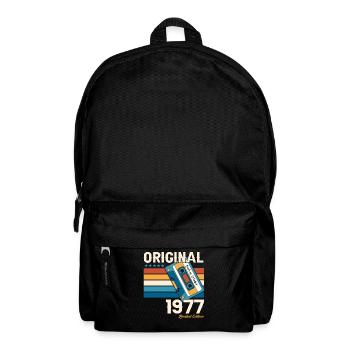 46. Geburtstag Mann Oktober Jahrgang 1977 Kassette - Rucksack - Schwarz - Vorne