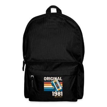 42e anniversaire mari octobre millésime 1981 cassette - Sac à dos - noir - Devant