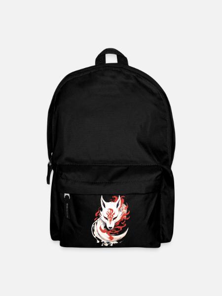 Japan Anime Kitsune Maske Kumiho Fuchs Samurai - Rucksack - Schwarz