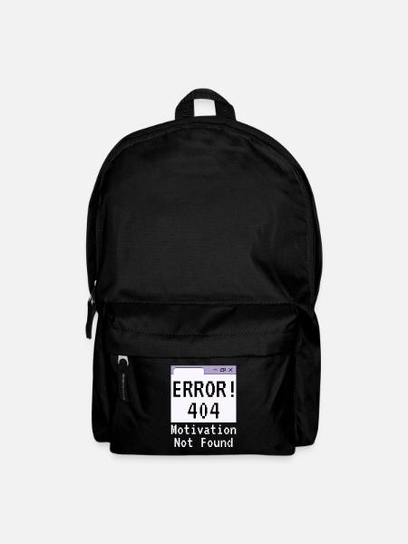 404-html error, Spruch Keine Motivation - Rucksack - Schwarz