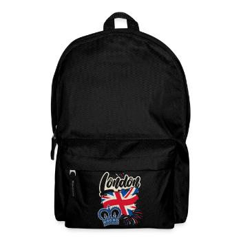 London England, Großbritannien Flagge und Krone - Rucksack - Schwarz - Vorne